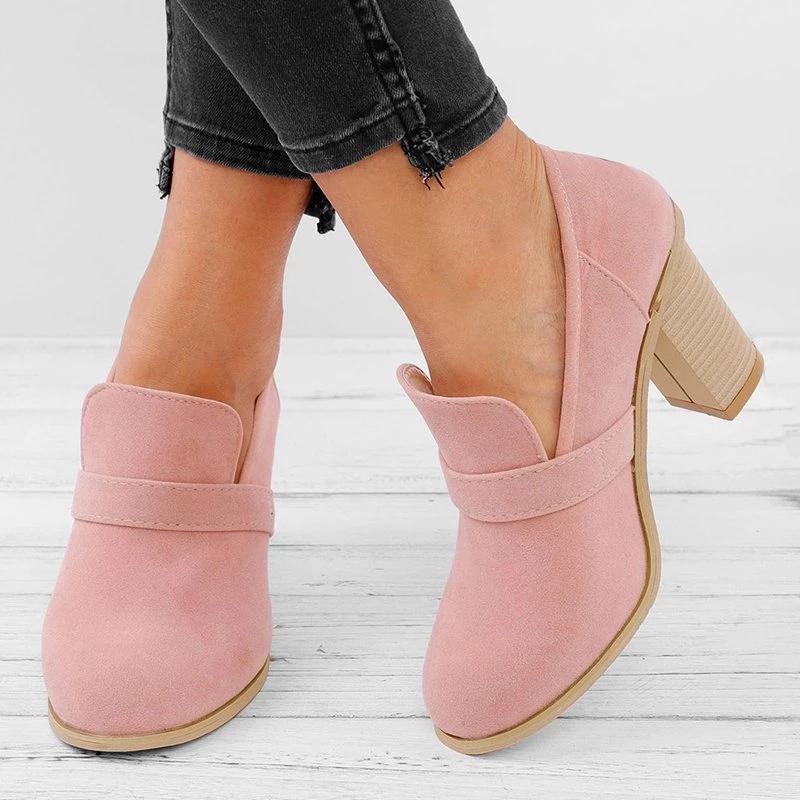 Women Fall Ankle Boots Middle Heel Shoes - Image 3