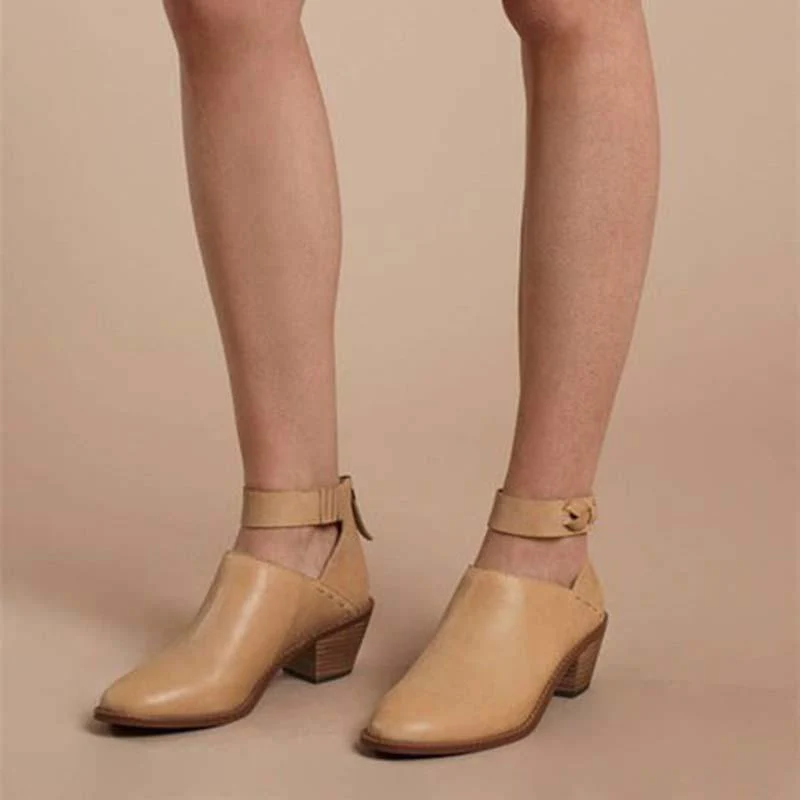 Women Fashion Daily Chunky Heel Zip Shoes - Image 7