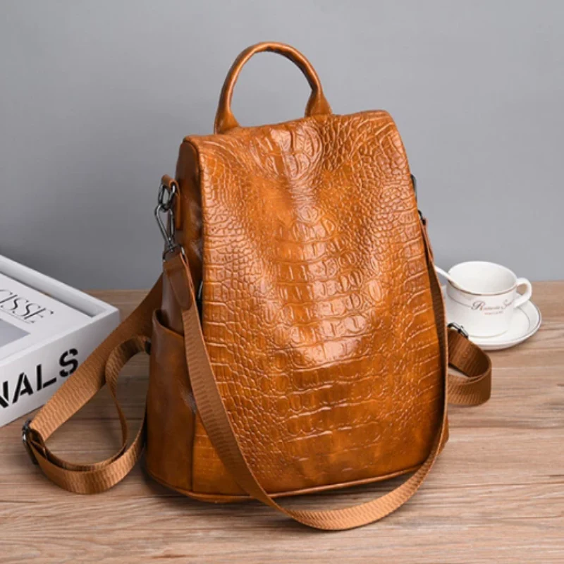 Women Fashion Soft Leather Backpack - Image 2