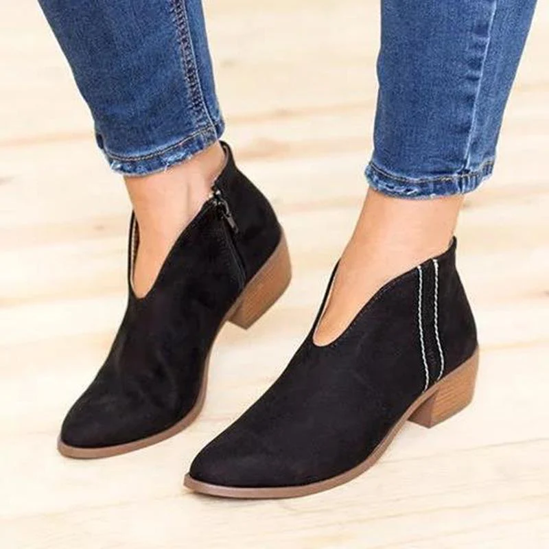 Women Fashion Zipper Booties - Image 6