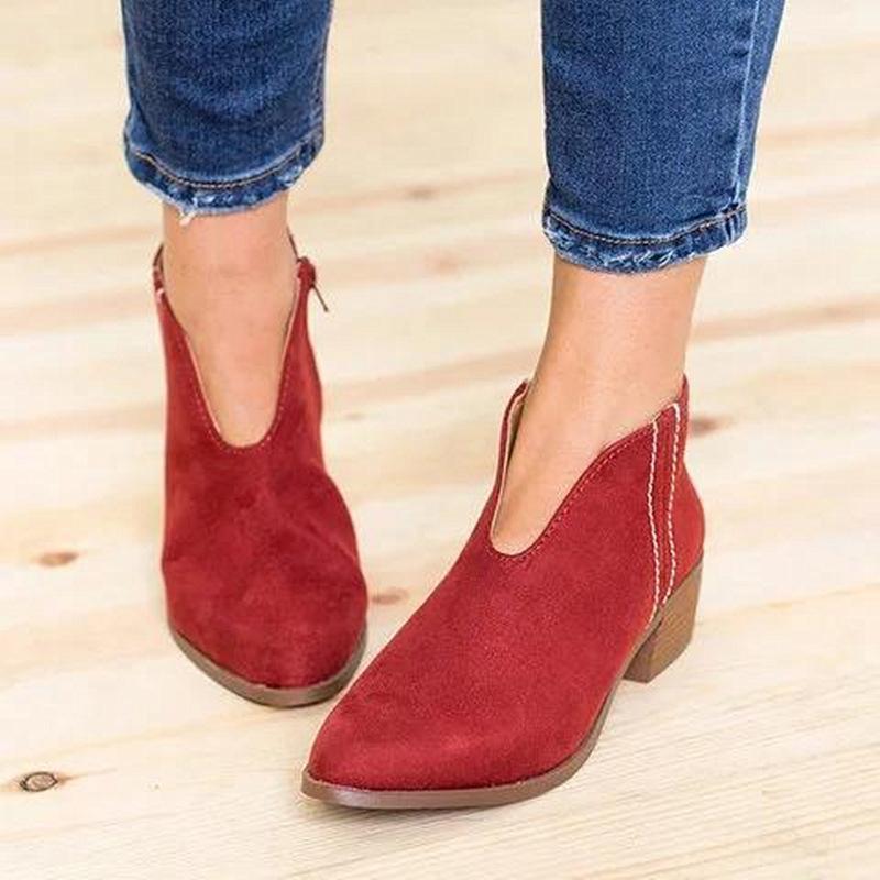 Women Fashion Zipper Booties - Image 7