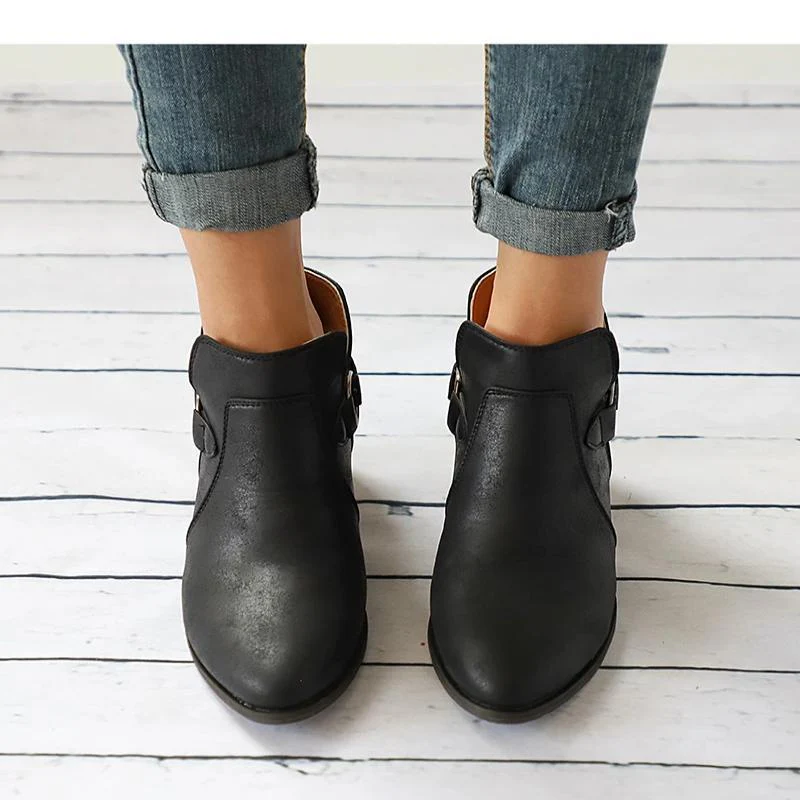 Women Genuine Leather Cossacks Ankle Boots - Image 3