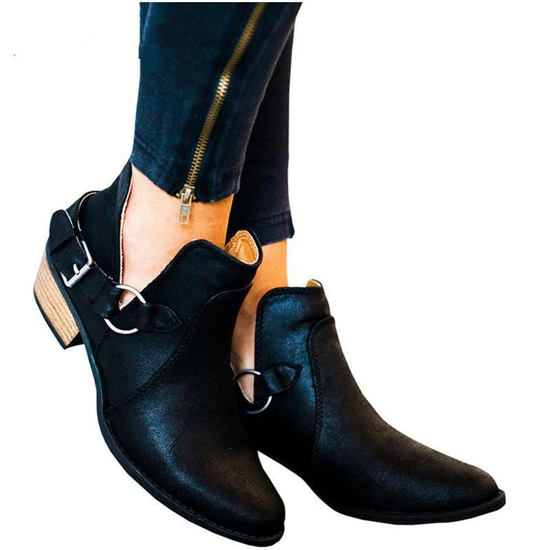 Women Genuine Leather Cossacks Ankle Boots - Image 8