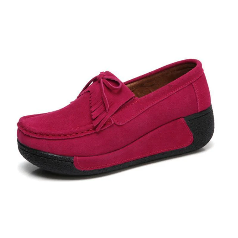 Women Genuine Leather Flats Platform Shoes - Image 2