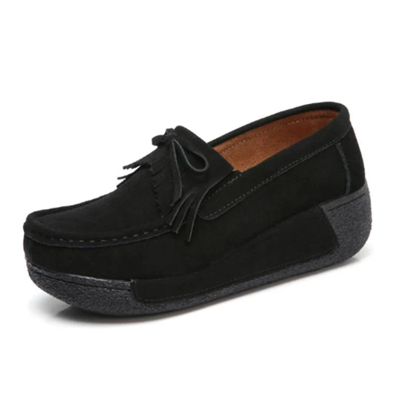 Women Genuine Leather Flats Platform Shoes - Image 3