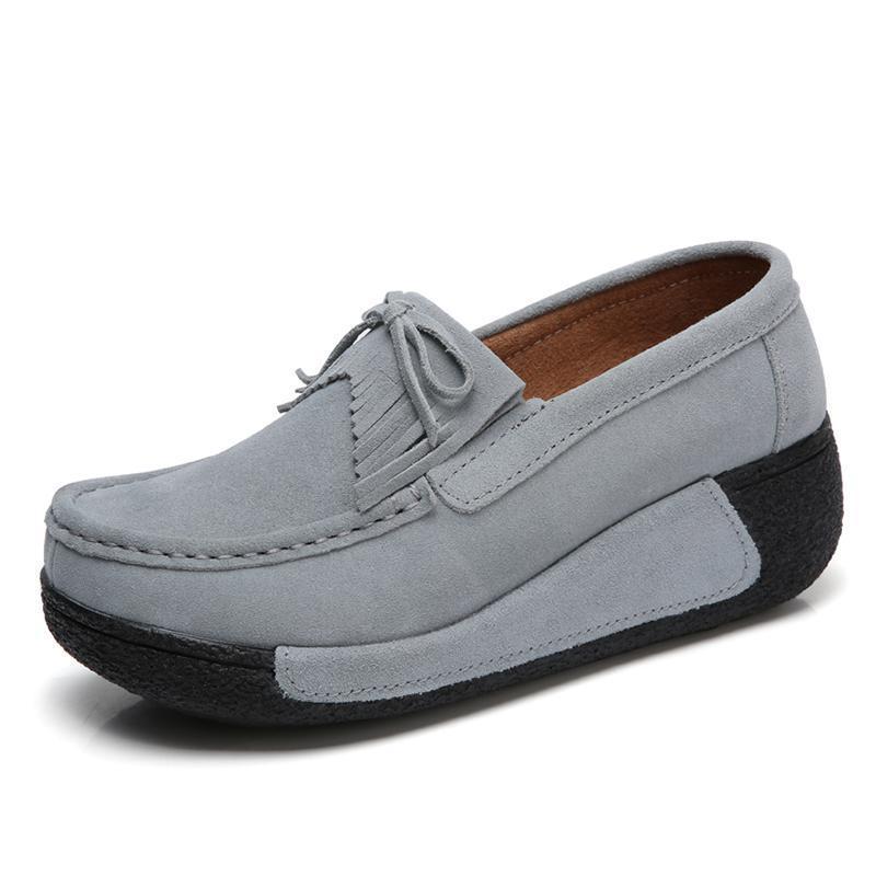 Women Genuine Leather Flats Platform Shoes - Image 4