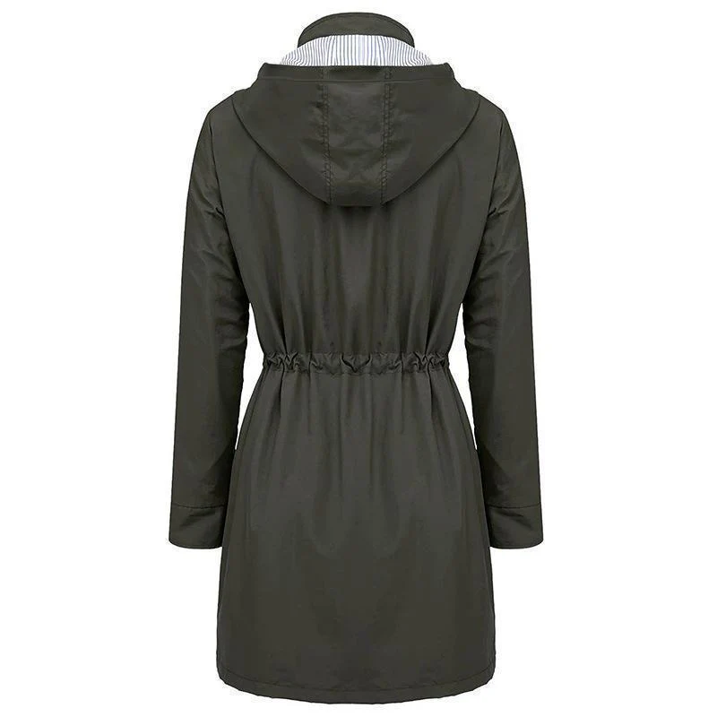 Women Hooded Drawstring Coat - Image 5