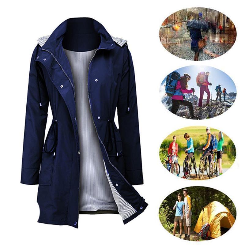 Women Hooded Drawstring Coat - Image 6