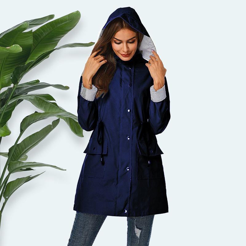 Women Hooded Drawstring Coat - Image 8