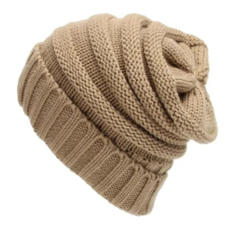 Women Knitted Slouchy Beanie Hat with Velvet - Image 2