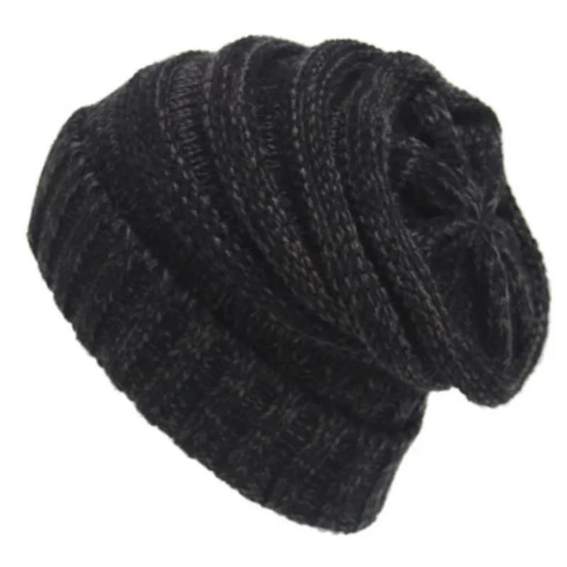 Women Knitted Slouchy Beanie Hat with Velvet - Image 3