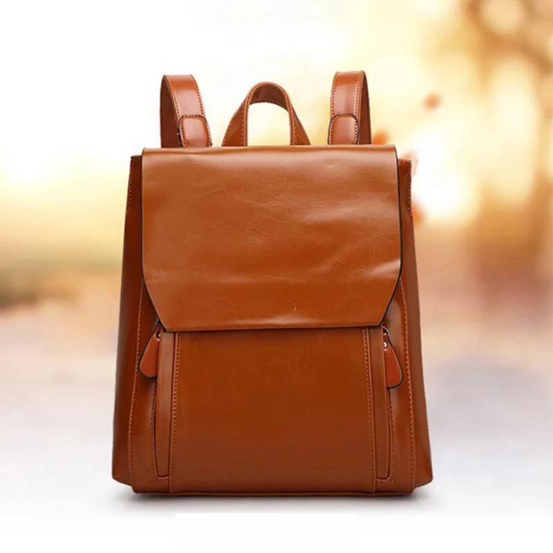 Women Leather Soft-able Unisex Backpacks - Image 2