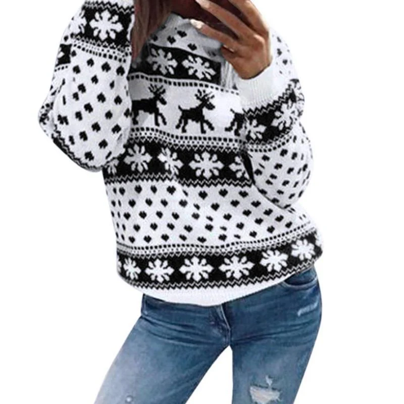 Women New Christmas Xmas Knitted Pullover Sweater - Image 5