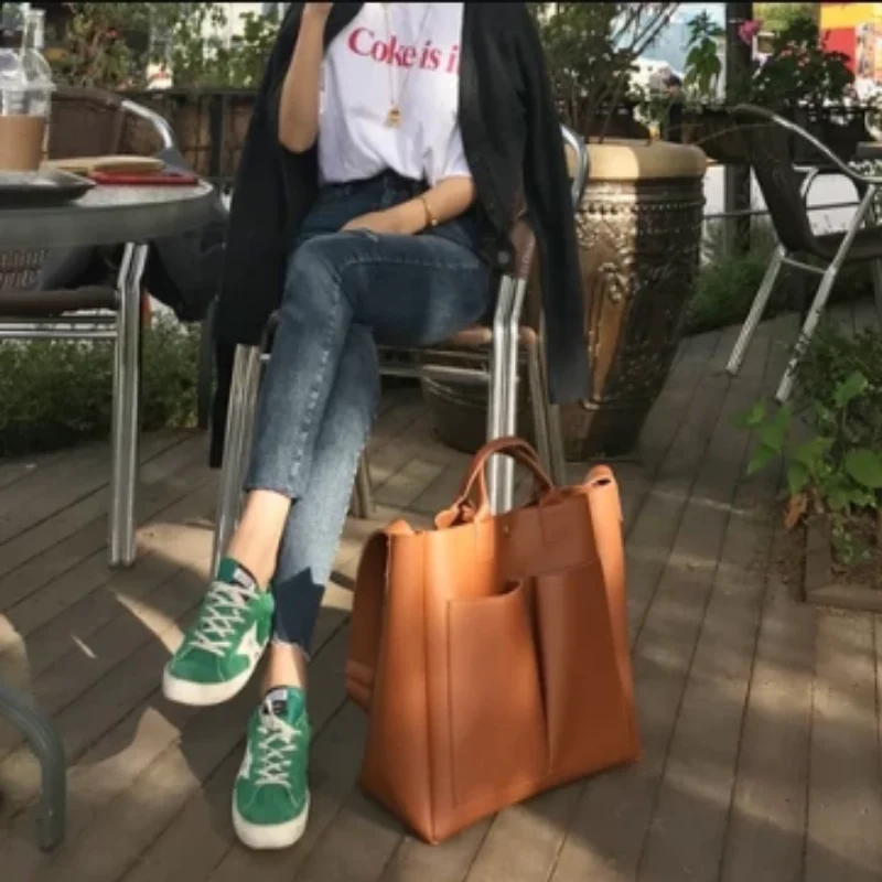 Women New Pu Leather Bag Simple Handbag - Image 5