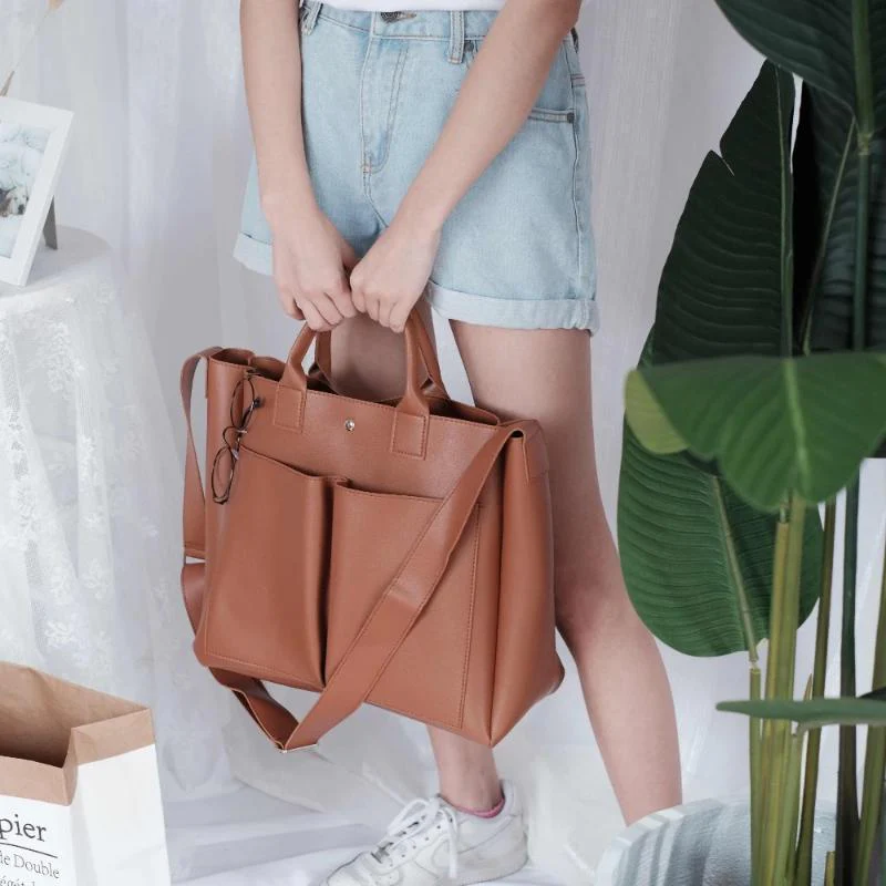 Women New Pu Leather Bag Simple Handbag - Image 6