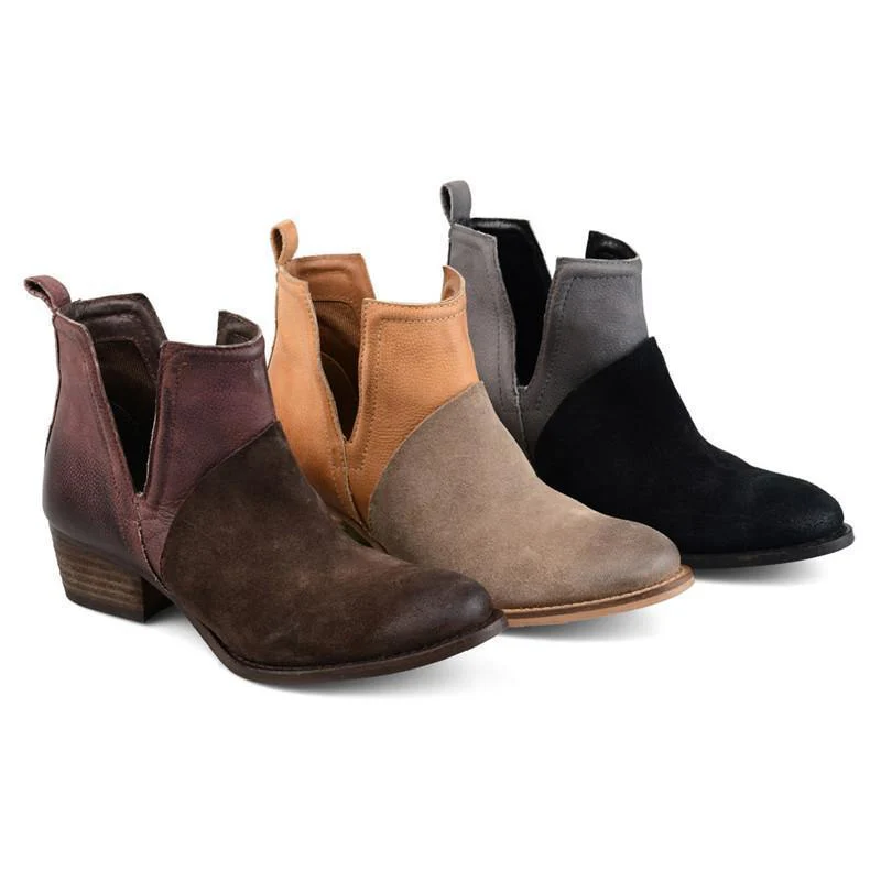Women Patchwork Ankle Boots - Image 2