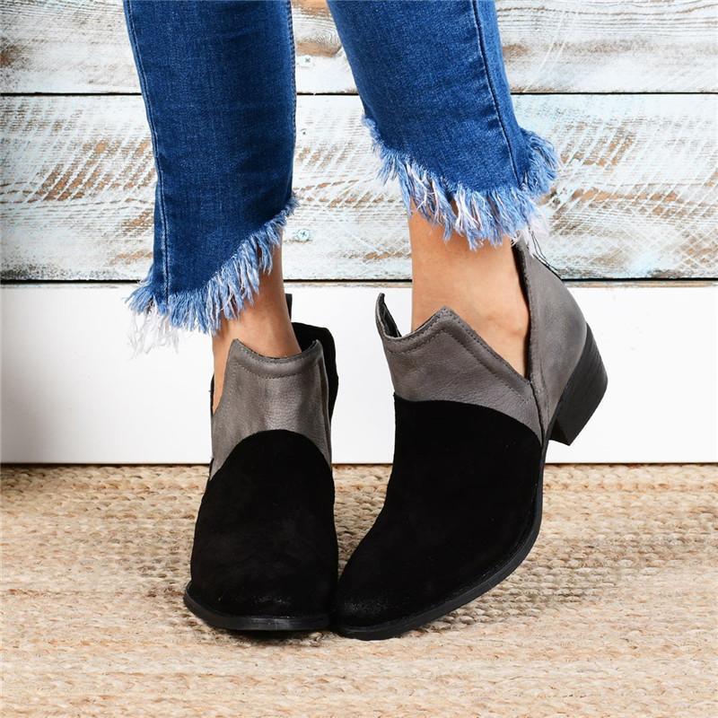 Women Patchwork Ankle Boots - Image 3