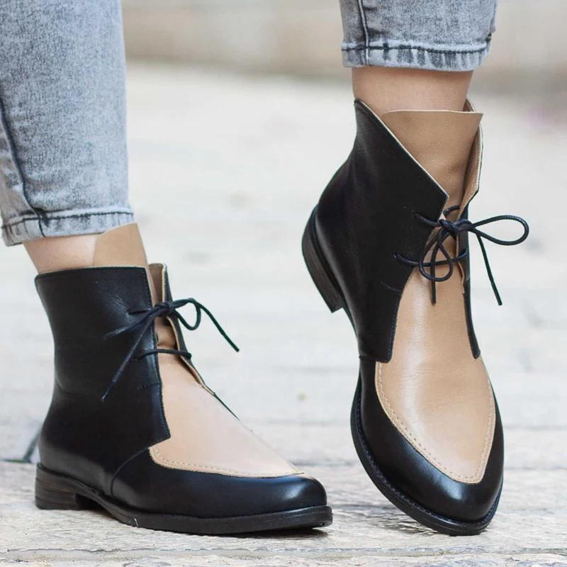Women Platform Lace Up Buckle Shoes - Image 4