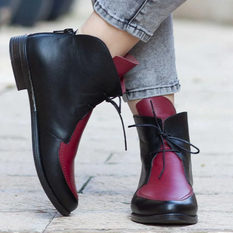 Women Platform Lace Up Buckle Shoes - Image 9