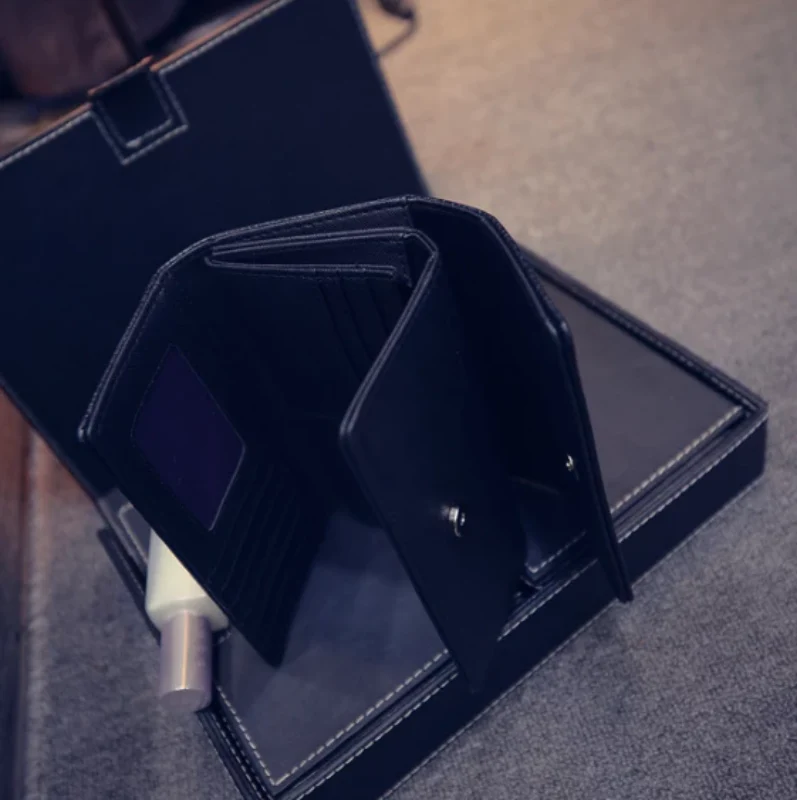 Women Pu Leather Fashion Long Clutch Vintage Punk Cool Wallet - Image 6