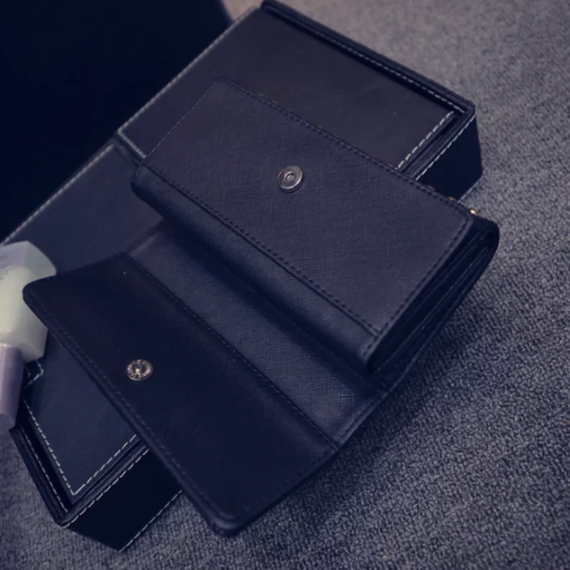 Women Pu Leather Fashion Long Clutch Vintage Punk Cool Wallet - Image 7