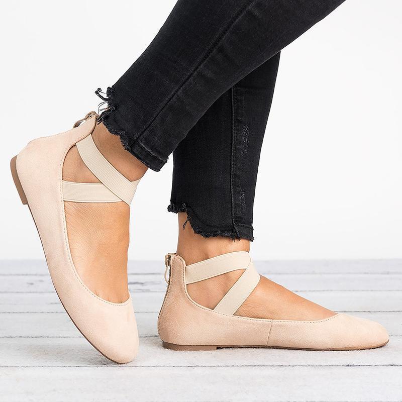 Women Pu Nubuck Flats Casual Ballerina Shoes - Image 11