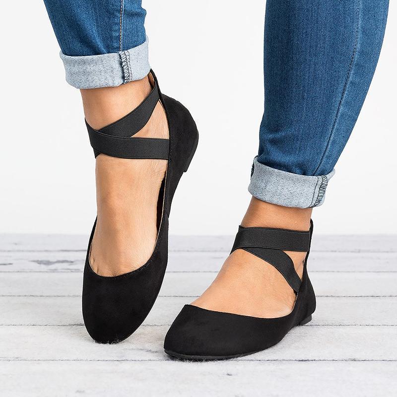 Women Pu Nubuck Flats Casual Ballerina Shoes - Image 12