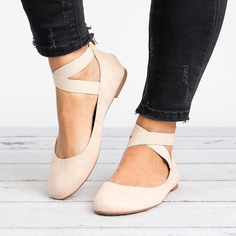Women Pu Nubuck Flats Casual Ballerina Shoes - Image 3