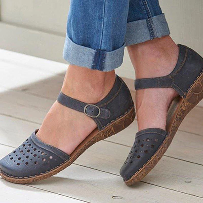 Women Round Toe Hollow-out Summer Sandals - Image 4