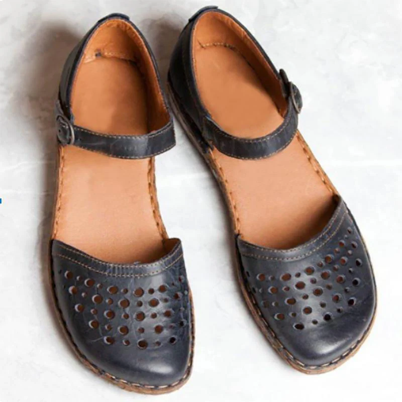 Women Round Toe Hollow-out Summer Sandals - Image 6