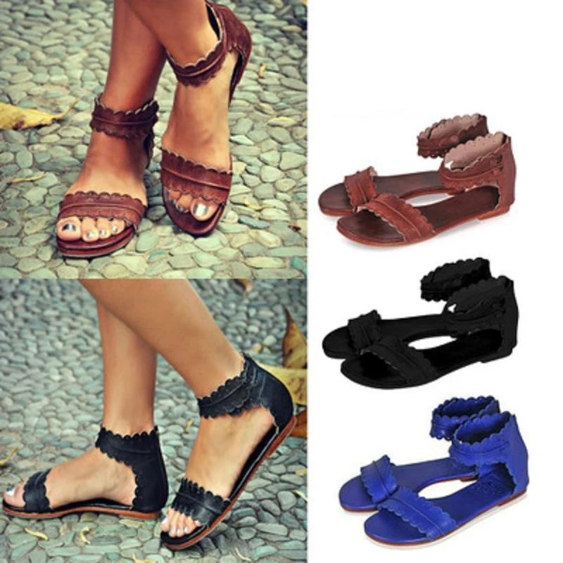 Women Sandals Fashion Flat Roman Shoes - Image 9