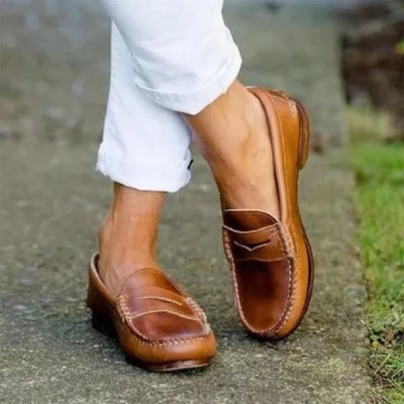 Women Soft Moccasins With Genuine Leather Flats - Image 2