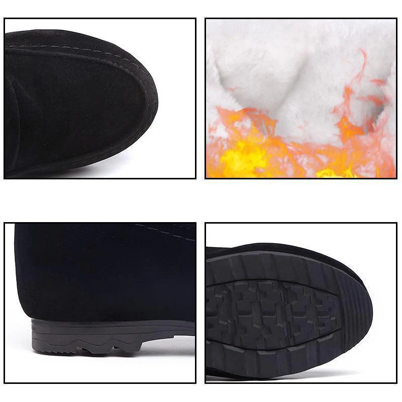 Women Suede Hairball Round Toe Wedges Shoes - Image 9