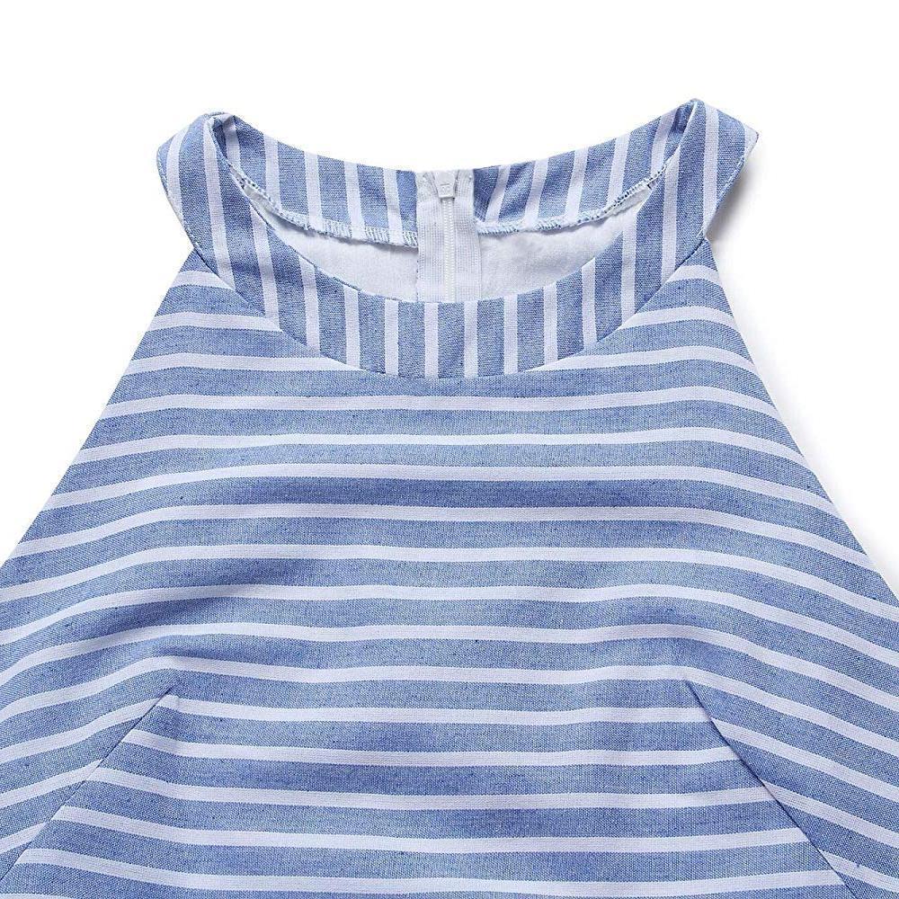 Women Summer Striped Sleeveless Back Zipper Jumpsuits - Image 3