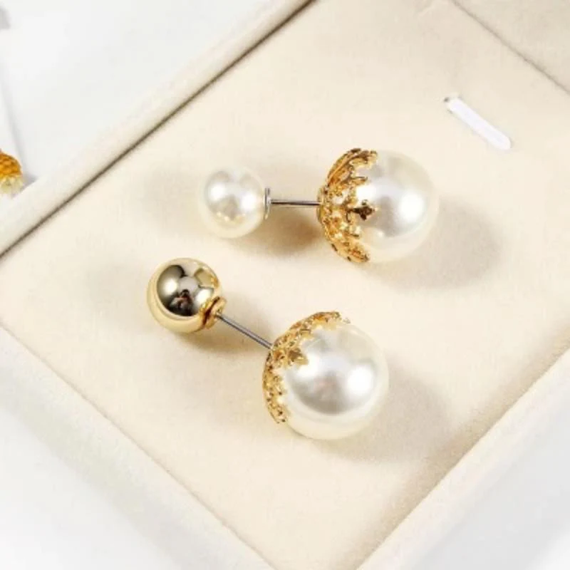 Women Vintage Pins Double Head Simulation Pearl Big Brooches, 5PCs - Image 7