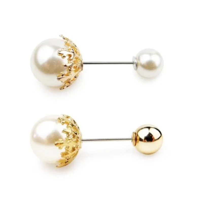 Women Vintage Pins Double Head Simulation Pearl Big Brooches, 5PCs - Image 8