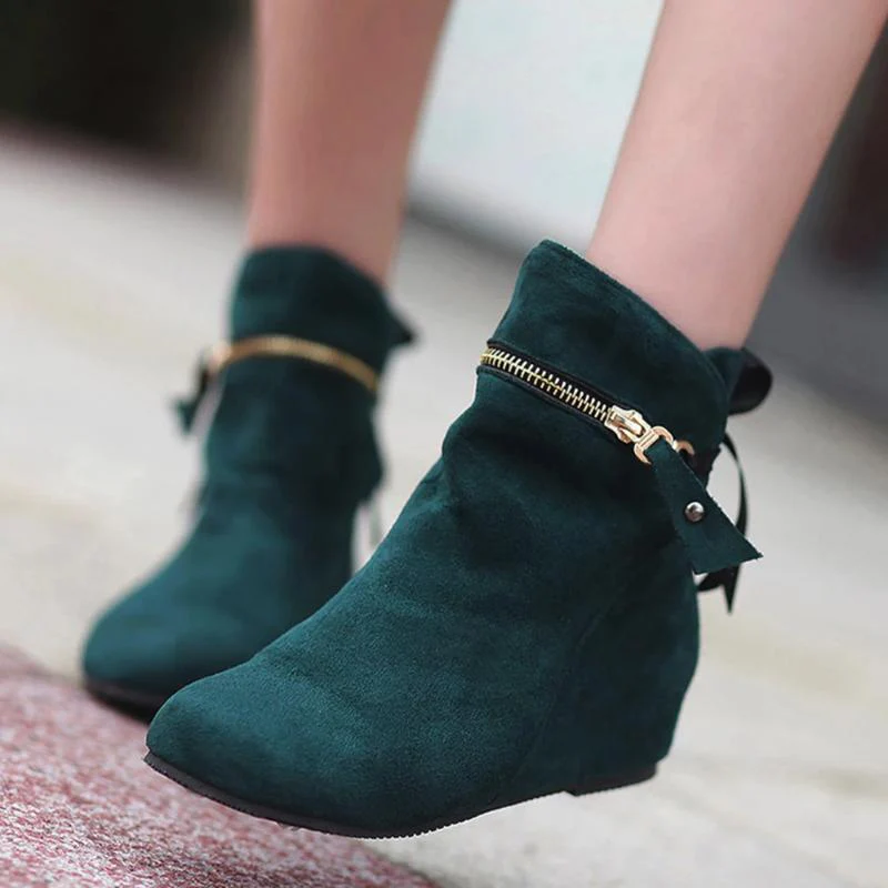 Women Wedges Winter Zipper Casual Boots - Image 2
