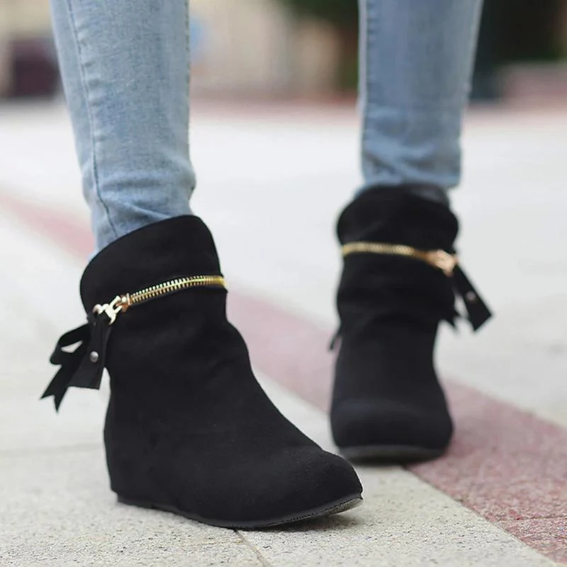Women Wedges Winter Zipper Casual Boots - Image 3