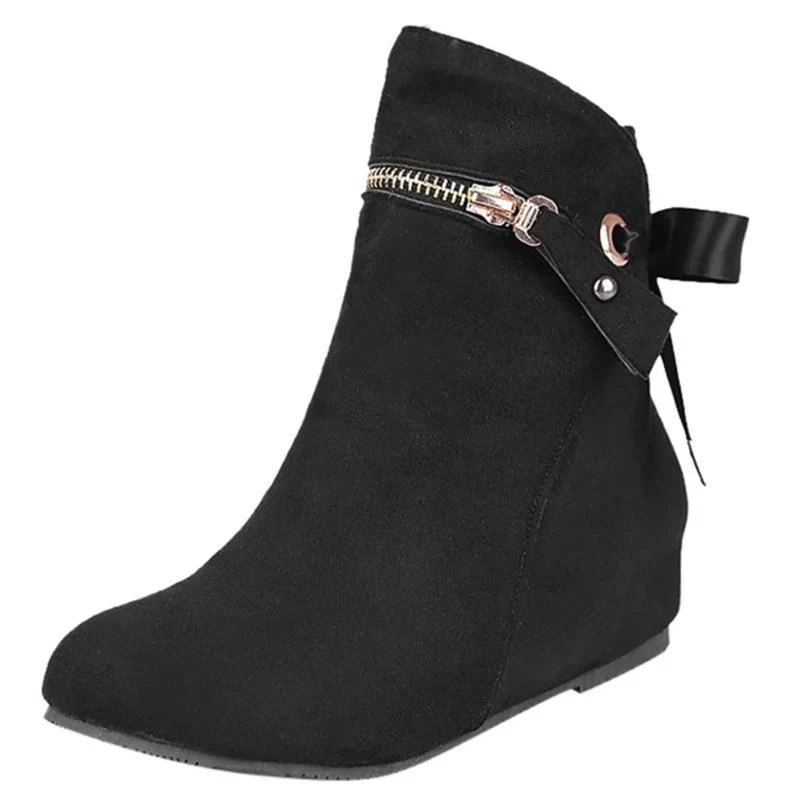 Women Wedges Winter Zipper Casual Boots - Image 9