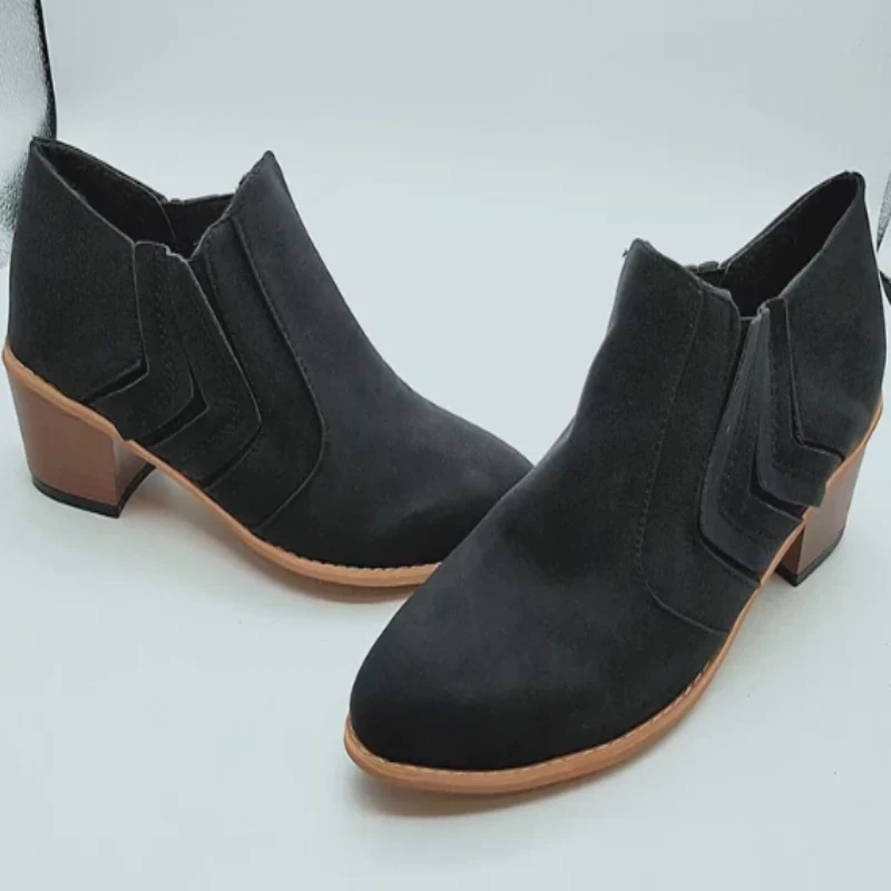 Women Zapatos Mujer Retro Leather Winter Boots - Image 5