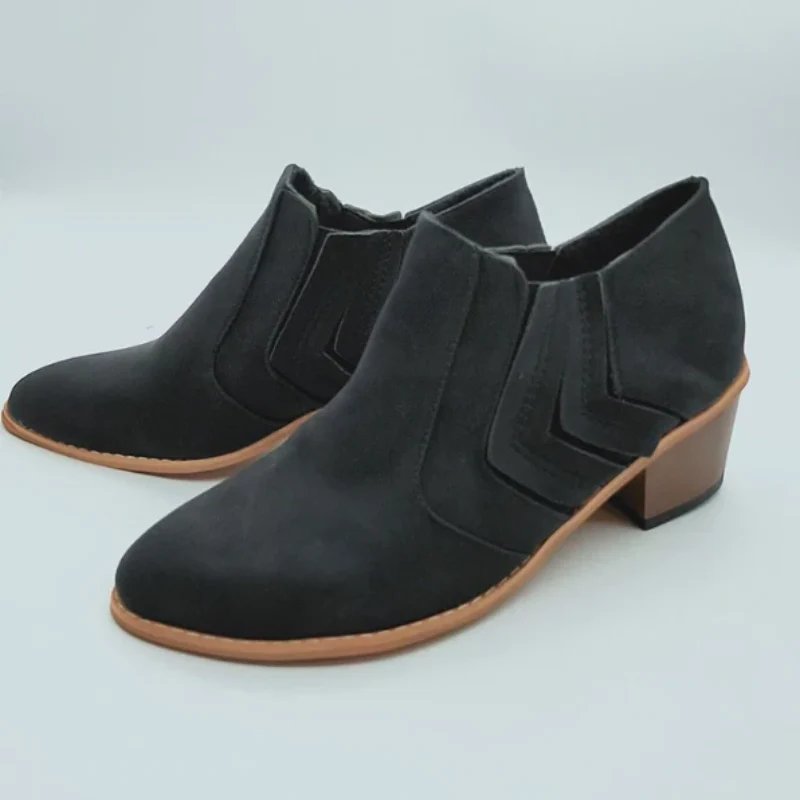 Women Zapatos Mujer Retro Leather Winter Boots - Image 6