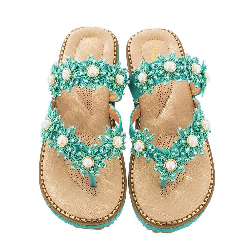 Women's Bohemian Sparkle Bling Flip Flops - Image 13