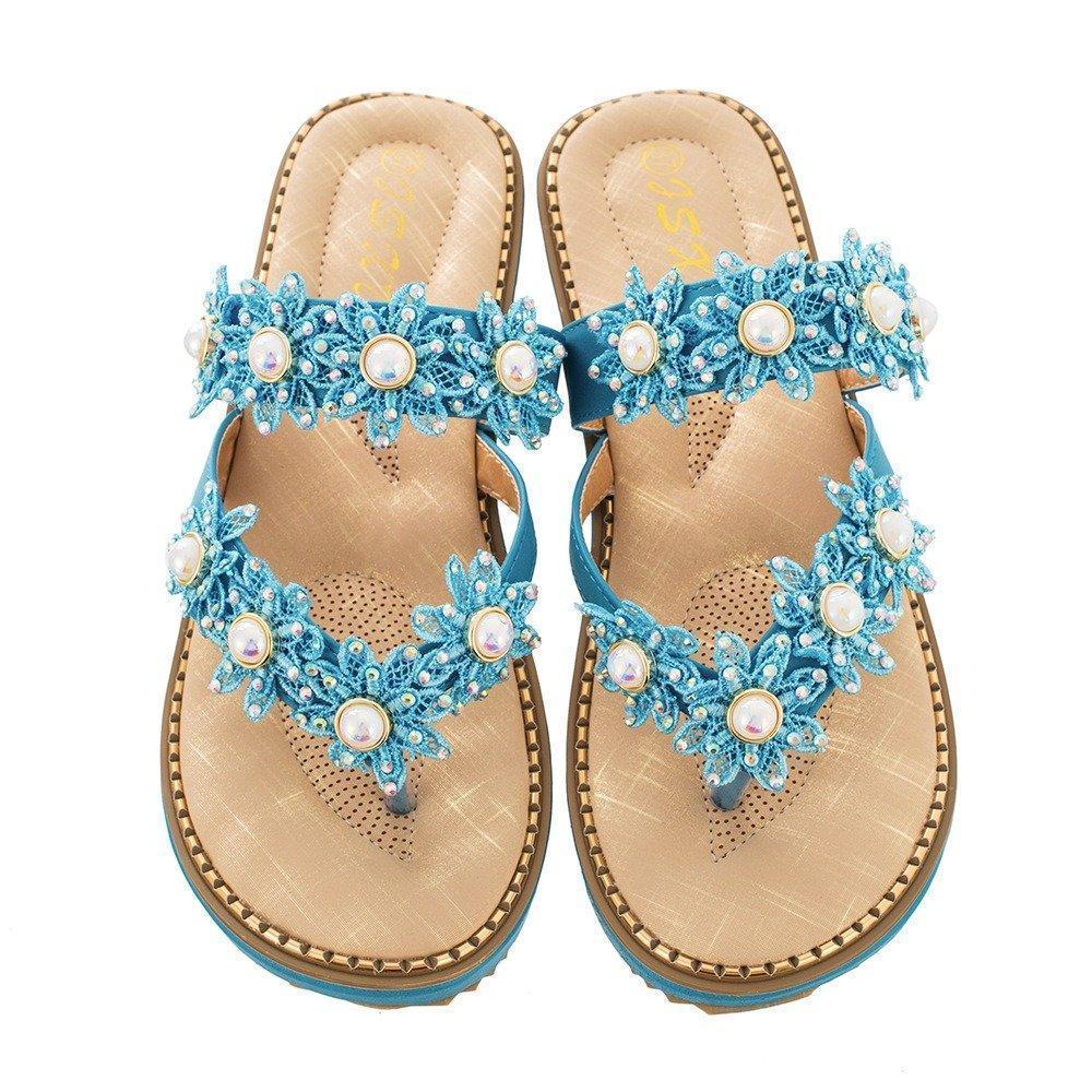 Women's Bohemian Sparkle Bling Flip Flops - Image 14