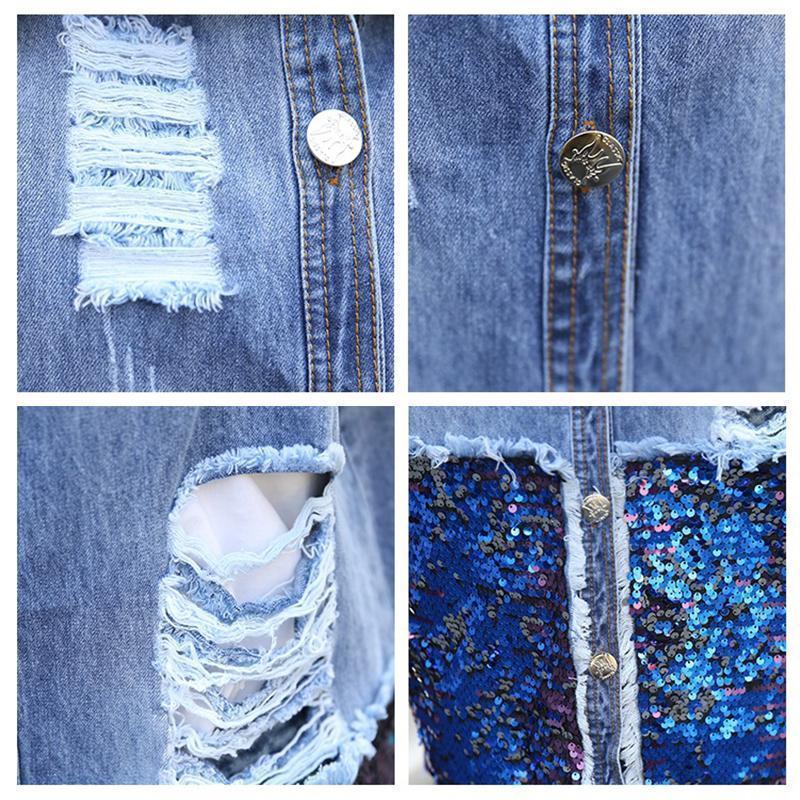 Womens Casual Vintage Sleeveless Denim Jean Vest Jacket - Image 10