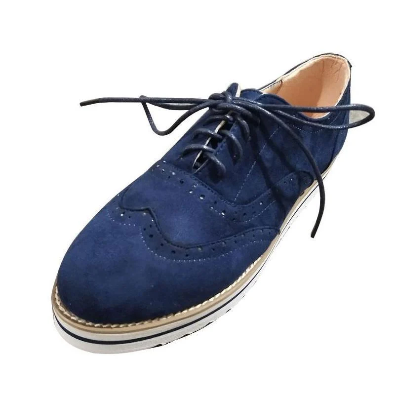 Women's flat suede casual shoes round toe - Image 10
