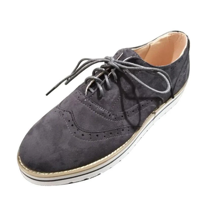 Women's flat suede casual shoes round toe - Image 11
