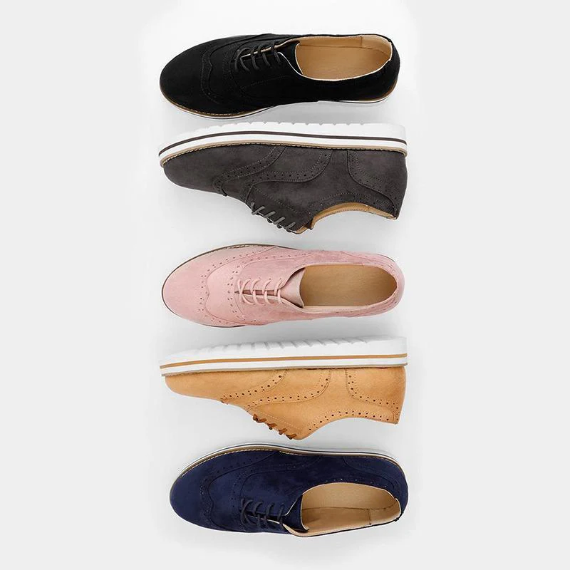 Women's flat suede casual shoes round toe - Image 2