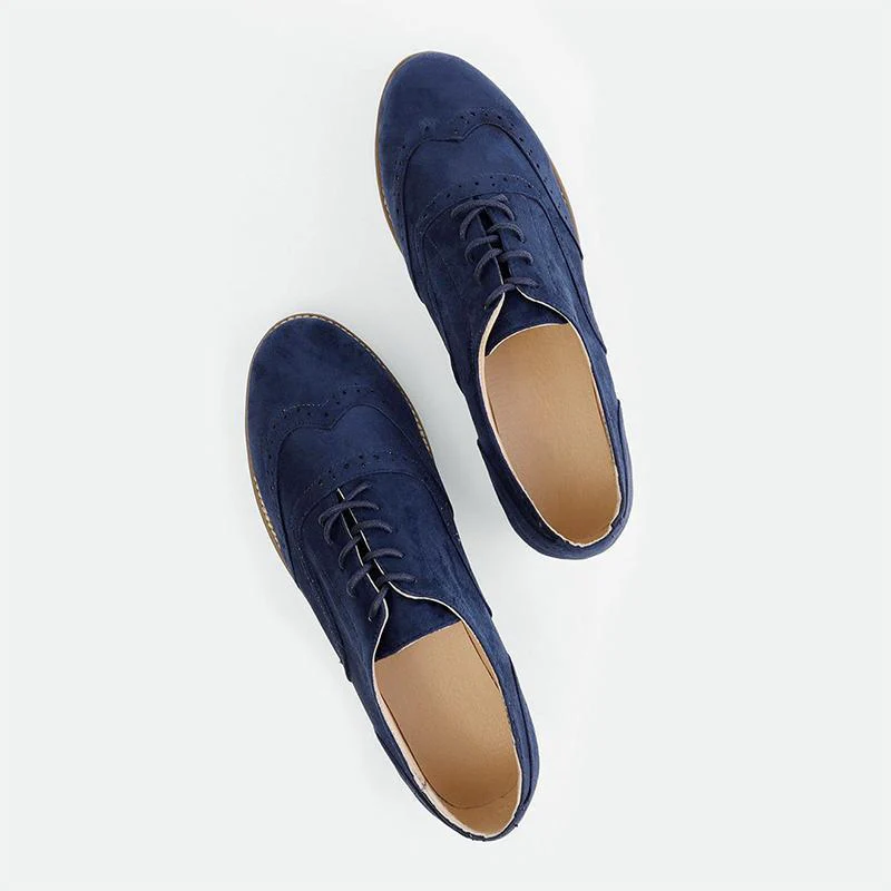 Women's flat suede casual shoes round toe - Image 3