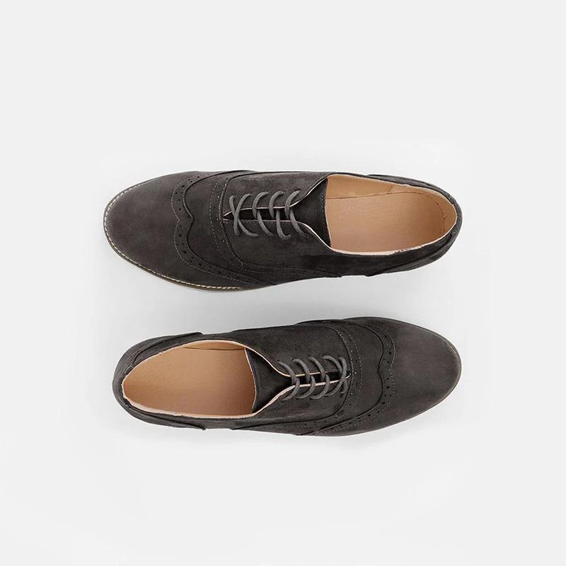 Women's flat suede casual shoes round toe - Image 4