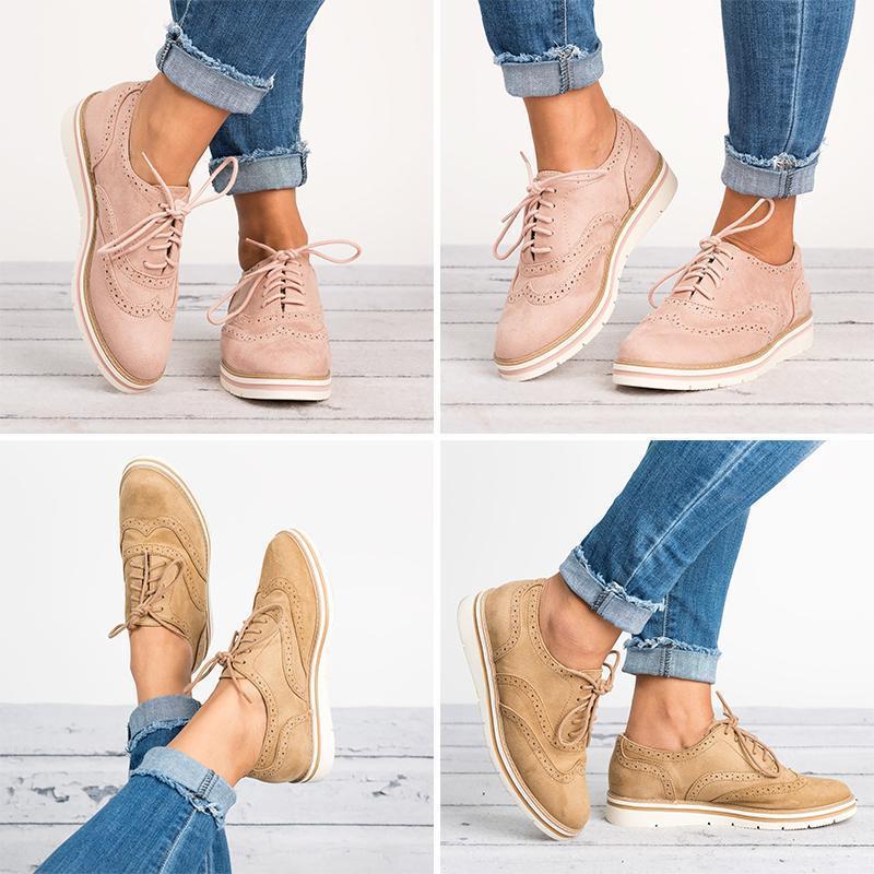 Women's flat suede casual shoes round toe - Image 5